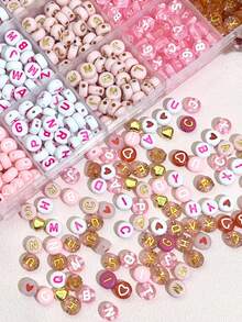 840颗字母珠套装 - 磨砂透明字母珠，适合DIY珠宝制作，个性化手链、项链和钥匙扣