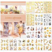 20 Sheets Scrapbook Stickers Book, 100+ Journaling Stickers For Scrapbooking Supplies, PET Aesthetic Vintage Stickers For Scrapbooking