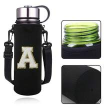 1pc 550-1500ML Sports Water Bottle Case Insulated Bag Crossbody Cup Protector Sleeve With Strap Adjustable Carrier For Mug Bottle Holder Water Bottle Holder Pouch With Letters A-Z