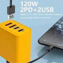 Cargador USB Tipo C De 120W Y 4 Puertos Cargador Rápido De Pared Para Teléfono - Tipo de Enchufe A USA (110-127V) - Ver 7