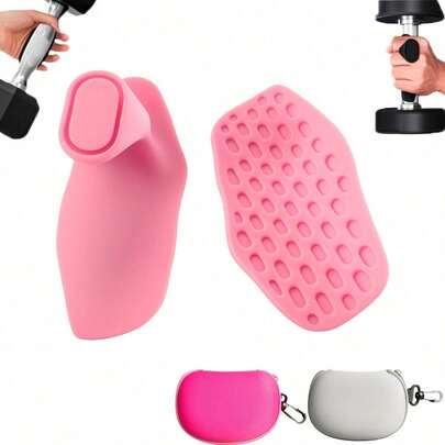 Set da 3 pezzi [Scatola + 2 pezzi Protezioni per le mani] Guanti da fitness antiscivolo in gomma, adatti per maniglie di sollevamento pesi per donne e uomini, maniglie in gomma per bilanciere da fitness e maniglie antiscivolo in gomma per sollevamento pesi.