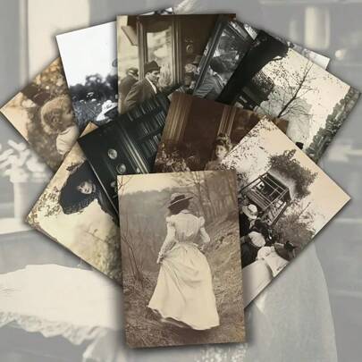 68/Pack(32pcs Paperpad+36pcs Stickers) Victorian Photo Paperpad - Antique Victorian Era Vintage Cards With Elegant Ladies In Long Dresses, 4x6 Inches (10x15cm) For Scrapbooking, Junk Journals, Wedding, Birthday, Anniversary Decor