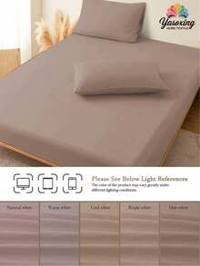 1件卡米奥棕色100%纯棉床笠，深口袋设计，纯色柔软透气，四季皆宜，可作床垫保护套、床垫罩、床单，柔软透气，适用于各种尺寸的床——单人床、双人床、特大号床、大号床。深口袋设计，最大可达11.8英寸。也可作床罩、学生宿舍床单。 - 藕粉色 - 查看 6