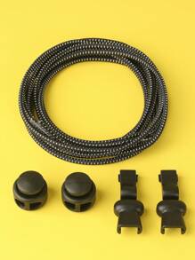 1 Pair Elastic No Tie Shoelaces, Suitable For Sports Shoes, Casual Shoes, Running Shoes, Elastic Laces - Black - View 6