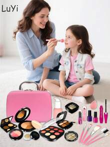 Kids Role Play Makeup Toy Set (No Real Cosmetics), Girls Pretend Makeup Toy Combo, Gift For Girls Birthday/Holiday/Halloween/Christmas