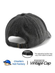 1pc Embroidered Washed Baseball Cap, Classic Casual Retro Style, Soft Sweatband, Adjustable Size, Lightweight Sun Protection, Versatile Vintage Dad Hat, Suitable For Outdoor Sports, Daily Wear, Gatherings And Vacations, Perfect Gift For Family And Friends - 別惹我. - 查看 2