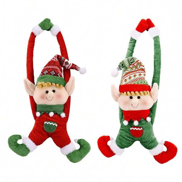 1pc Christmas Hanging Elf, Christmas Hanging Decor, Christmas Elf Long Arm Holiday Door Window Tree Decoration