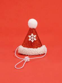 1pc Adjustable Pet Christmas Hat, Suitable For Cats And Small/Medium Dogs, Perfect Christmas Eve & Christmas Gift For Pets