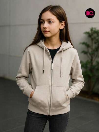  Little Big City Sudadera De Niña con Capucha en Colores Varios, Estilo Casual Deportivo, Ideal para Climas Frescos, con Cierre Frontal Completo y Bolsillos Laterales Funcionales, Confeccionada en Tejido Suave y Poliéster de Alta Calidad, Diseñada para Brindar Comodidad y Abrigo, Acabados de Costura Reforzada, Puños y Cintura de Rib Ajustado para Mejor Ajuste, Cordones Ajustables en la Capucha para Protección Adicional Contra el Viento y el Frío, Perfecta para Uso Diario, Escolar