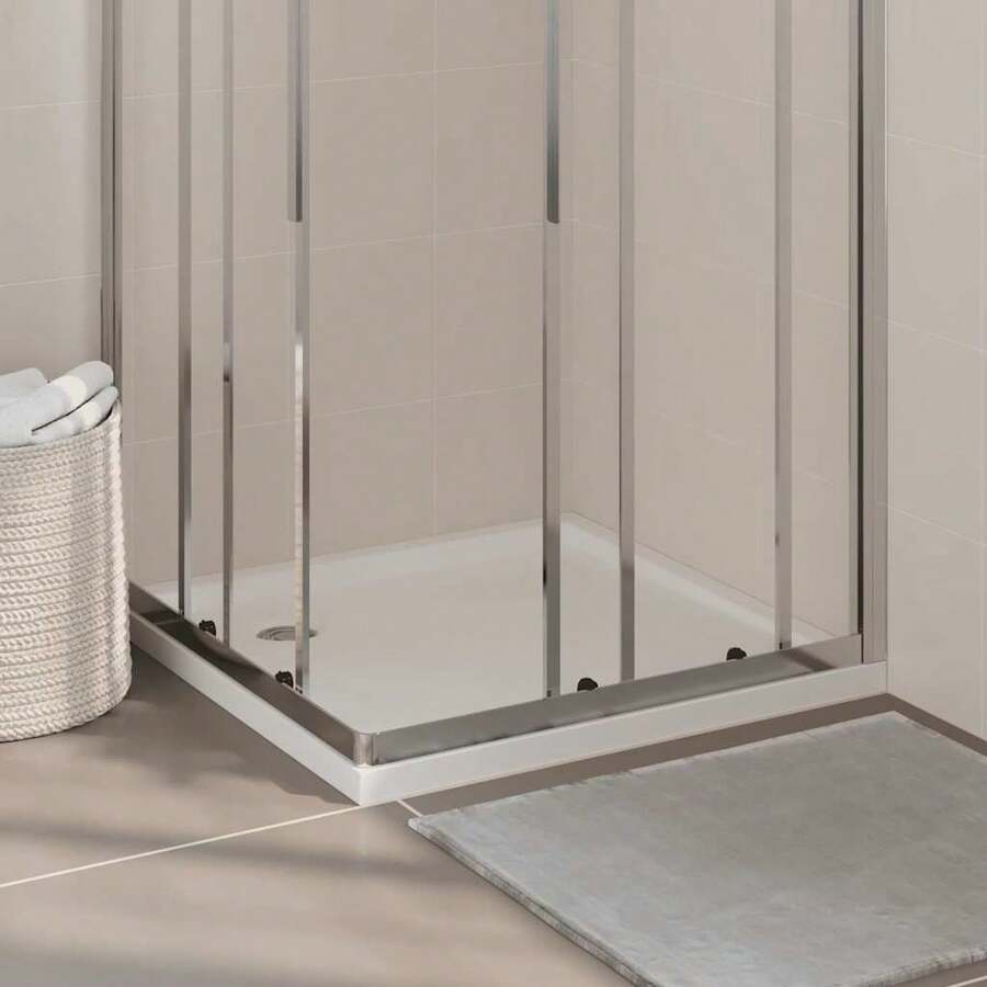 vidaXL Square ABS Shower Base Tray  31.5"X31.5" - White - View 1