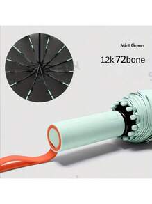 1pc Contrast Color Fully Automatic Umbrella, Sunshade & Rainproof, Super Windproof Umbrella For Men & Women, Large Size, Rainproof, Sunproof, UV Protection, Foldable