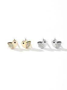 1 Pair 925 Sterling Silver Delicate Chic Versatile Niche Bird Stud Earrings For Women, Gift For Friends