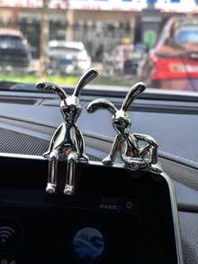 2pcs Car Decoration Cute Rabbit Interior Center Console Instrument Panel Screen Decoration Advanced High End Car Decoration Unisex - Rabbit - View 10
