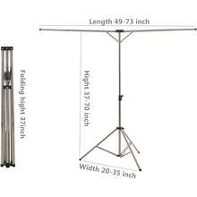 Soportes Tendederos Extensible y Plegable Secado de la Ropa del Ahorro de Espacio Portátil Plegable, estante de sequía ajustable del lavadero del acero inoxidable de la alta capacidad(Incluye 10x ganchos a prueba de viento y una Bolsa) - 1 - Ver 4