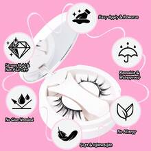 1 Pair Natural Magnetic Eyelashes With Applicator, Reusable, Waterproof, No Glue Needed, Suitable For Sensitive Eyes, Cartoon Style - Spiky Manga Lashes - View 5