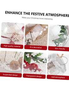 Transparente Cut Out Kugel, Weihnachts- und Neujahrsdekoration, Kunststoffmaterial, Christbaumschmuck, kugelförmige Dekoration, gefüllt mit künstlichem Schnee, roten Beeren und Tannenzweigen, geeignet für Weihnachtsbaum und Partydekoration. Weihnachtsdekoration für Zuhause, Raumdekoration Winter