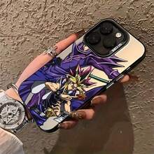 Funda de Teléfono de Juego de Cartas de Anime Japonés  Compatible con iPhone 16 15 14 13 12 11 Pro Max X XR XS MAX 8 27 Plus Cubierta Trasera Mate a Prueba de Golpes - Plateado - Ver 6