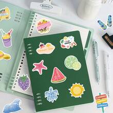 50PCS Summer Chill Vibes Stickers Vinyl Stickers Scrapbook, Journaling, Laptop, Bumper, Skateboard, Water Bottles, Computer, Phone, Cartoon, Hard Hat, Car Stickers And Decals - Multicolor - View 8