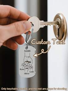 Ayotu Llaveros personalizados con patrón de puño familiar, etiquetas personalizadas para mascotas, colgantes para mochilas, llavero de regalo para maestros para papá, esposo y colegas, regalo del Día del Padre - Multicolor - Ver 7