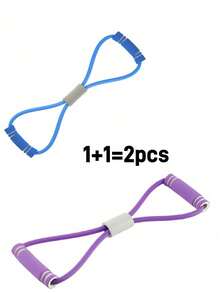 2pcs Purple & Blue Set, 1pc Upgraded TPE Material/Foam Handle Sports Resistance Bands, 38cm/14.96in Length, Suitable For Yoga, Fitness, Stretching, Strength Training, Ideal For Gifts Like Winter, Back To School, Birthday, Easter, Weight Loss - Multicolor - View 14
