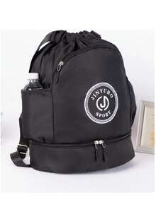 MOCHILA DEPORTIVA UNISEX, BOLSA DE VIAJE IMPERMEBLE MULTIFUNCIONAL - Blanco y Negro - Ver 4