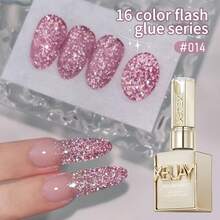 XEIJAYI 钻石闪光美甲 16 色 15ml 凝胶指甲油浸泡 UV LED 指甲油沙龙女性美甲工具时尚迷人指甲奢华指甲设计 - 彩色 - 查看 26