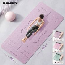 BENBO Yogamat voor dames en heren, antislip, TPE oefenmat met draagriemen, trainingsmat voor pilates, stretchen, pilates, thuisgym - Veel kleurig - Bekijken 2