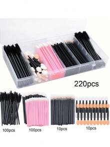220件套化妆工具套装，包含眉刷、睫毛膏刷、口红刷、一次性眼线笔、眼影刷等化妆配件，带收纳盒。该套装包含化妆刷、化妆工具、全套化妆工具、专业化妆刷、全套化妆套装，是馈赠佳品。 - 黑色 - 查看 10