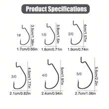 100 Stücke Angelhakenset - Hochfeste Kohlenstoffstahl gebogene Haken mit Widerhaken, breitlückige versetzte Haken, geeignet für Süß- und Salzwasser, messerscharfe abgewinkelte Haken für Barschfischen - mit Aufbewahrungsbox