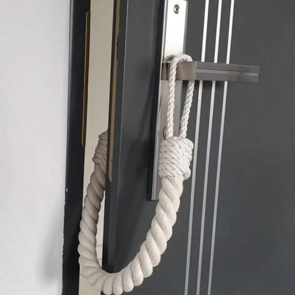 1 peça de batente de porta de tecido, protetor de porta e janela de parede com corda trançada e decoração moderna para casa, design bonito, material macio, adequado para uso doméstico, protetor elegante, estrutura durável