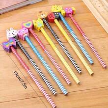 40/30/20/10pcs,Cartoon HB Pencils With Cute Erasers, School Supplies Set, Including Matching Cartoon Pencils With Cute Erasers, Suitable For Returning Students, Return To School Gift Set, Return To School Supplies (10/20/40) [Eraser Pen Holder Color Pattern Random] 1 Pencil Sharpener Comes With Random Color