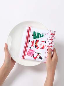 2pcs Christmas Kitchen Towels, Santa Claus Dish Towels, Absorbent Tea Hand Towel, Quick-Dry Hand Washing Dishes Tea Towels, Christmas Decorations, Christmas Home Decor, Kitchen Decor, Bathroom Decor, Christmas Room Wall Decor, Baking & Cooking Dish Cloths, Cleaning Cloth, Merry Christmas Supplies, Christmas Party Supplies, Xmas Gifts, Christmas Gifts, 2026 New Year Decor