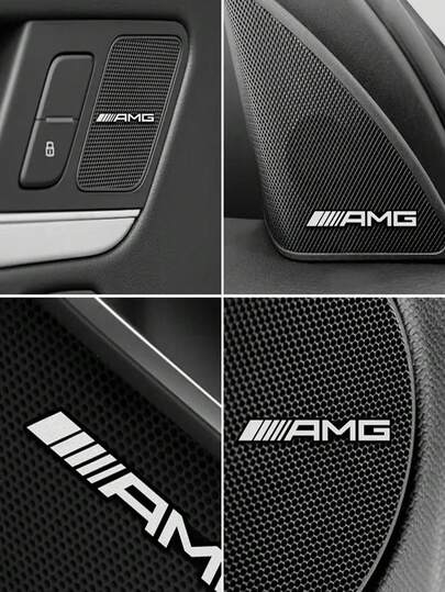 1 peça de adesivo decorativo de áudio 3D em alumínio para Mercedes Benz AMG C200 C260 C300 W108 W124 W126 W140 W168 W169