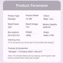 颈肩按摩器，电动按摩功能 - 无线便携式 USB 供电深层组织按摩垫，专为颈部、肩部、背部和手臂设计 - 办公室、家庭和旅行的理想之选 - 耐用塑料结构，办公使用舒适，符合人体工程学设计，可靠的设备，家用工具 - 彩色 - 查看 6