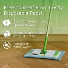 Reusable Ultra-Fine Fiber Mop Pad, Compatible With Wet Spray Cleaning, Durable Dry And Wet Floor Cleaning Cloth, Easy To Install, Floor Cleaning Supplies | Mop Head Compatibility | Durable Mop Filling, Floor Cleaning Mop Cloth - Màu xanh lam - Xem 5