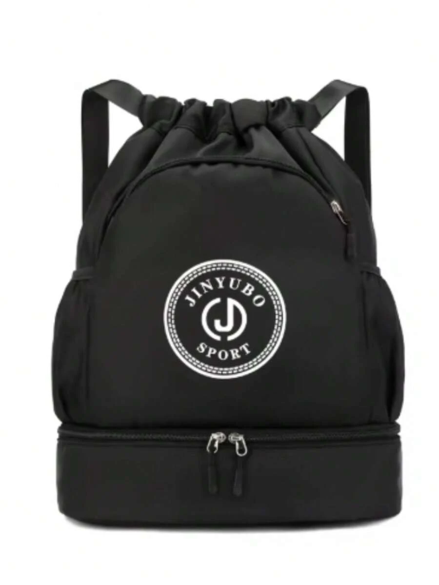 MOCHILA DEPORTIVA UNISEX, BOLSA DE VIAJE IMPERMEBLE MULTIFUNCIONAL - Blanco y Negro - Ver 1