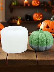 1pc Halloween Candle Wax Mold, Silicone Pumpkin Plaster Decor Candle Mold