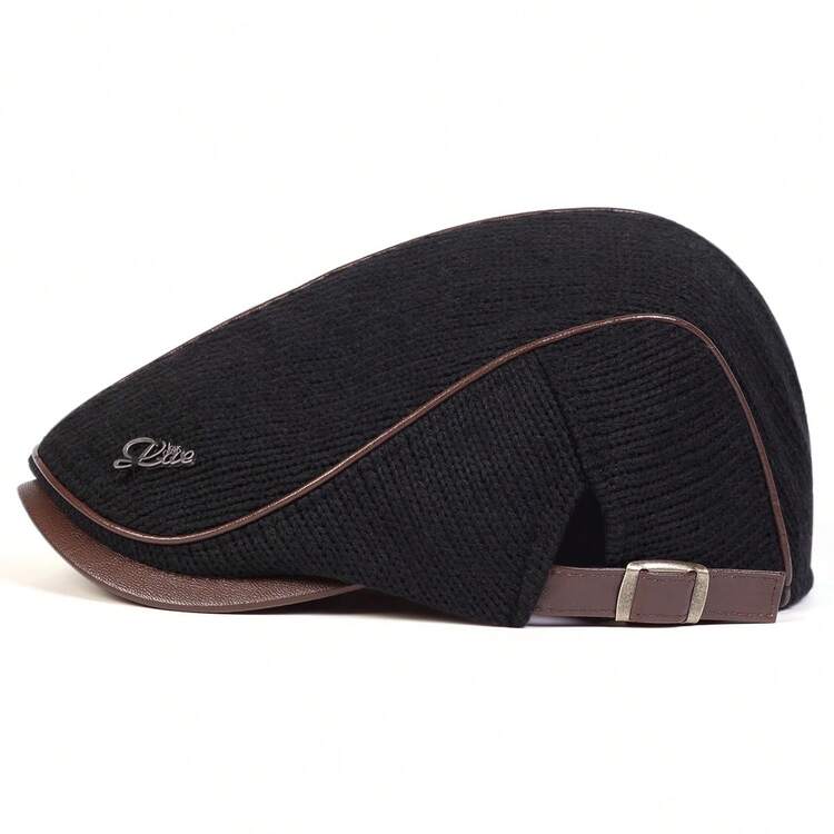 1pc Men's Knitted Wool Beret Hat, Street Fashion Forward Cap, Outdoor Newsboy Hat, Warm Casual Hat Suitable For Autumn/Winter, Street, Business Party - Multicolor - View 9