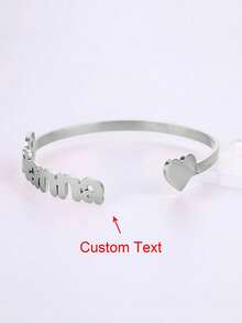 Customized Name Bracelet For Women, Stainless Steel Material, Customizable Bangle/Open Cuff, Personalized Wrist Accessory, Mother's Gift, Jewelry & Watch, Seasonal Selection, Elegant Apparel - Multicolor - View 12