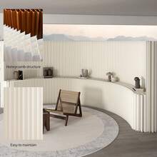 Room Divider,Bedroom,Room Divider With Shelf, Multifunctional Partition Wall, Kraft Paper, No Assembly Required Ideal For Offices, Living Rooms, Bedrooms, Beauty Salons, And Storefronts - 白色 - 查看 5