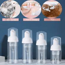 1pc/2pcs 30ml/40ml/50ml/60ml/80ml Mousse Foaming Bottle, Foaming Face Wash Refillable Bottle, Cosmetic Refill Bottle - White - View 1
