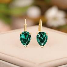 1 Pair Elegant Exquisite Women's Stud Earrings,Sparkling Water Drop Shape Design For Daily & Party Wear, Chic Jewelry Gift For Her, Casual Jewelry (No Box) - hoa tai - Xem 7