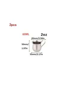 1/2pcs Stainless Steel Milk Frothing Pitcher, Coffee Milk Frother Cup, Latte Art Cup, Pointed Milkshake Cup, Suitable For Espresso And Regular Coffee, School Supplies