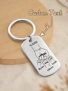 Ayotu Llaveros personalizados con patrón de puño familiar, etiquetas personalizadas para mascotas, colgantes para mochilas, llavero de regalo para maestros para papá, esposo y colegas, regalo del Día del Padre - Multicolor - Ver 3
