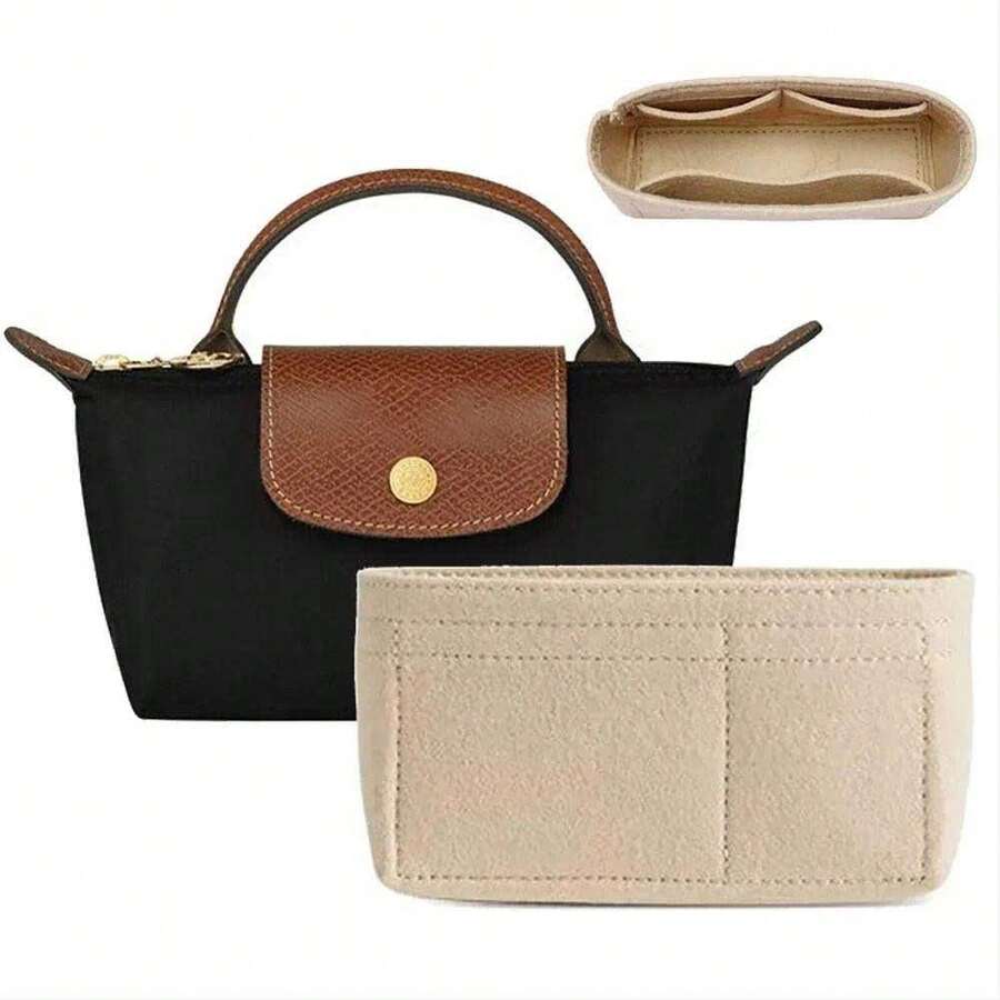 1pc Bag Organizer Insert, Dumpling Shaped Bag Liner, Mini Bag Lining, Storage Organizer Pouch, Cosmetic Bag Insert, Mini Organizer Liner, Portable Travel Organizer, Mini Organizing Pouch, Handbag Organizer Insert