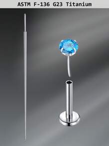 CIZME 1 Set Fashionable Titanium Alloy Threadless Nose Stud CZ Nose Ring, Flat Back Stud Earrings, CZ Nose Bone, Nose Wing, Cartilage Earrings, 20G 18G 16G Cubic Zirconia Lip Ring, Medusa Lip Ring, Threadless Lip Stud, Piercing Taper, Suitable For Daily Wear - Lip Studs - View 23