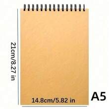 1 pachet de 30 de coli, blocuri de schițe vintage kraft, calitate artistică - caiet de schițe cu spirală, dimensiuni A4, A5, A6, hârtie de schițe artistice fără acid, pentru desen, schițare, scris, potrivită pentru adulți, începători, artiști, poate fi folosită ca și cadou de întoarcerea la școală