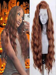 13x4 Lace Front Wig Cap Natural Transition Matte Faux Silk Daily Wear - Brown - View 2