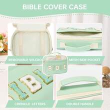 Bible Cover Case For Women, Large Bible Bag W/Shoulder Strap, Bible Study Supplies Bible Journaling Kit  Book Carrying Case With Bible Highlighters, Mothers Day Christian Gifts For Women - 粉色 - 查看 4