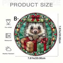 1 pièce, Attrape-soleil en forme de hérisson et de champignon, décoration de jardin, suspension colorée en acrylique pour fenêtre, décoration murale, décoration de fête, décoration de salon, chambre, véranda, décoration de maison à thème animalier, cadeau pour les amateurs de nature